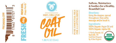 Fresh Dog USDA Organic Leave-in Conditioner Coat Oil for Beautiful Shine