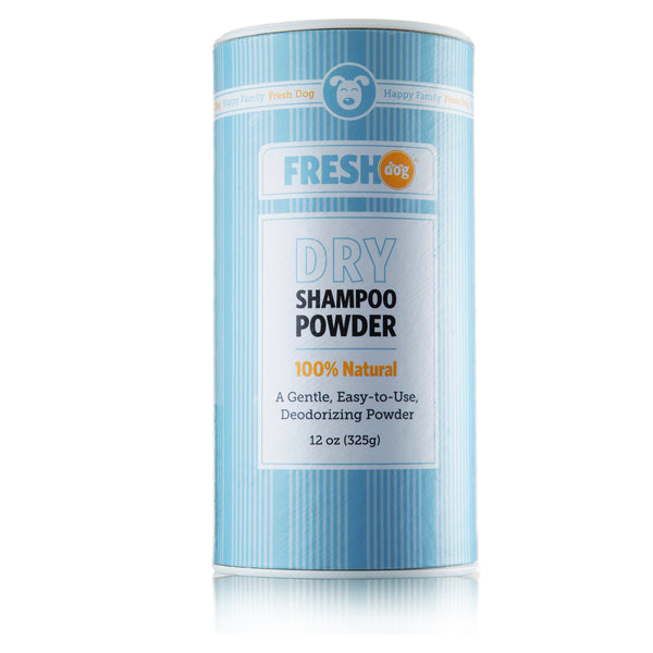 Fresh Dog Dry Shampoo Powder for Dogs & Puppies, All Natural 12 oz