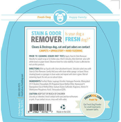 Fresh Dog Pet Stain & Odor Remover Cleaning Spray (16 oz)